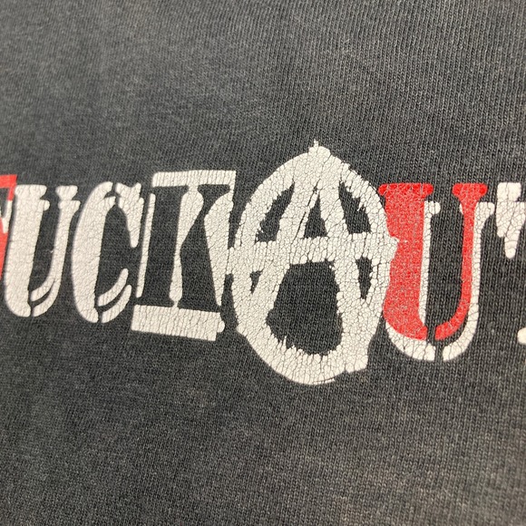 Vintage Screen Stars Shirt Mens XL Black 2001 Pennywise Punk Band F*ck Authority - Picture 4 of 16